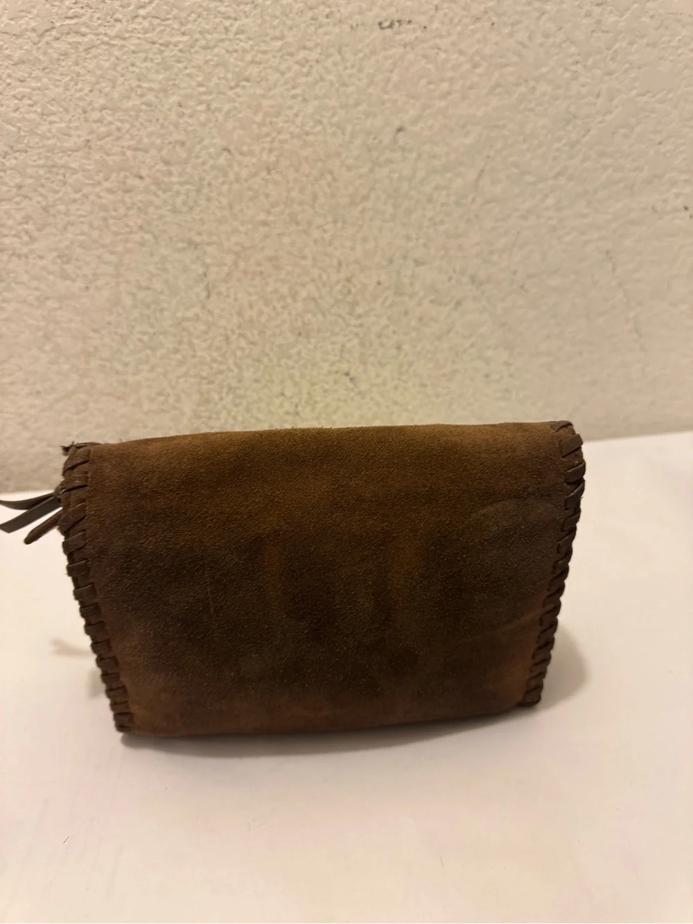 Tory Burch Brown Suede Whipstitched Crossbody